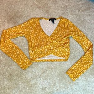 Retro Yellow Flower Criss-Cross top